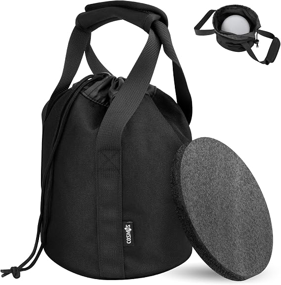 Cosmos Shot Put Bag with Comfortable Handle and Foam Pad, Portable Shot Put Ball Carry Bag for Carrying Single Ball from 6 LBS to 16 LBS