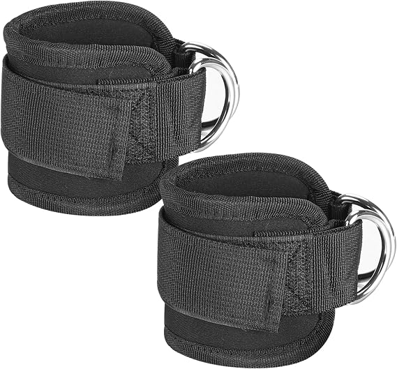 Ankle Straps for Cable Machines Cable Kickback Ankle Strap Adjustable Double D-Ring Ankle Cuff Straps Gym Ankle Strap Kickback Ankle Straps Leg Straps Ggym for Cable Machine for Men and Women 2 Pcs