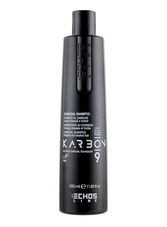 Echosline 9 Charcoal Shampoo, 350 ml./11.8 fl.oz.