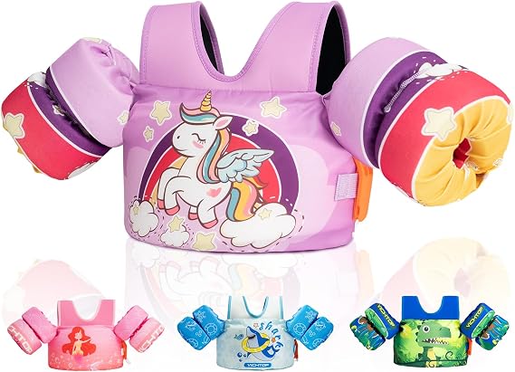 Toddler Puddle Floaties Jumper for 20 30-50 Pounds, Kids Swim Vest Jacket with Adjustable Strap, Beach Sea Pool Toddler Swimming Floaties Jacket for Kids Age 2 3-5 6 7 Years Old
