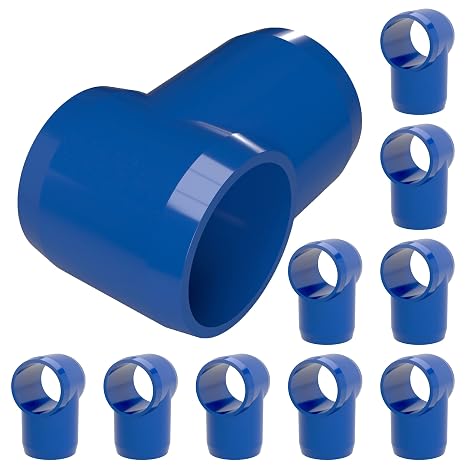 FORMUFIT F012STE-BL-10 Slip Tee PVC Fitting, Furniture Grade, 1/2" Size, Blue (Pack of 10)