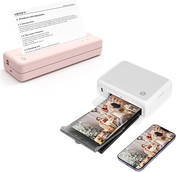 HPRT CP4000 4x6'' Portable Photo Printer MT810 Pink Portable Printers Wireless for Travel