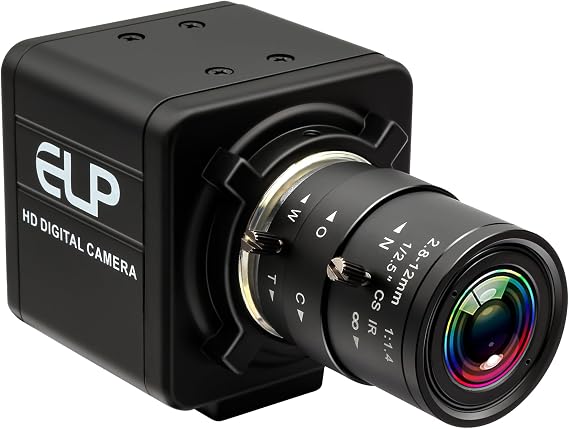 webcamera usb 5MP USB Camera with 2.8-12mm Varifocal Lens, 4X Optical Zoom, FHD 1944p, Manual Focus, UVC Compliant Webcam for PC, Laptop, Tablet