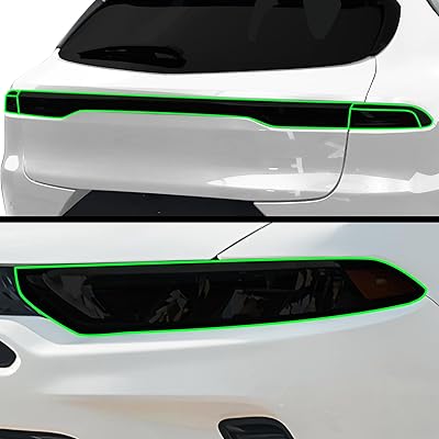 BOGAR TECH DESIGNS Full Headlight Taillight Tint Kit Compatible with Dodge Hornet 2023-2025, Dark Smoke