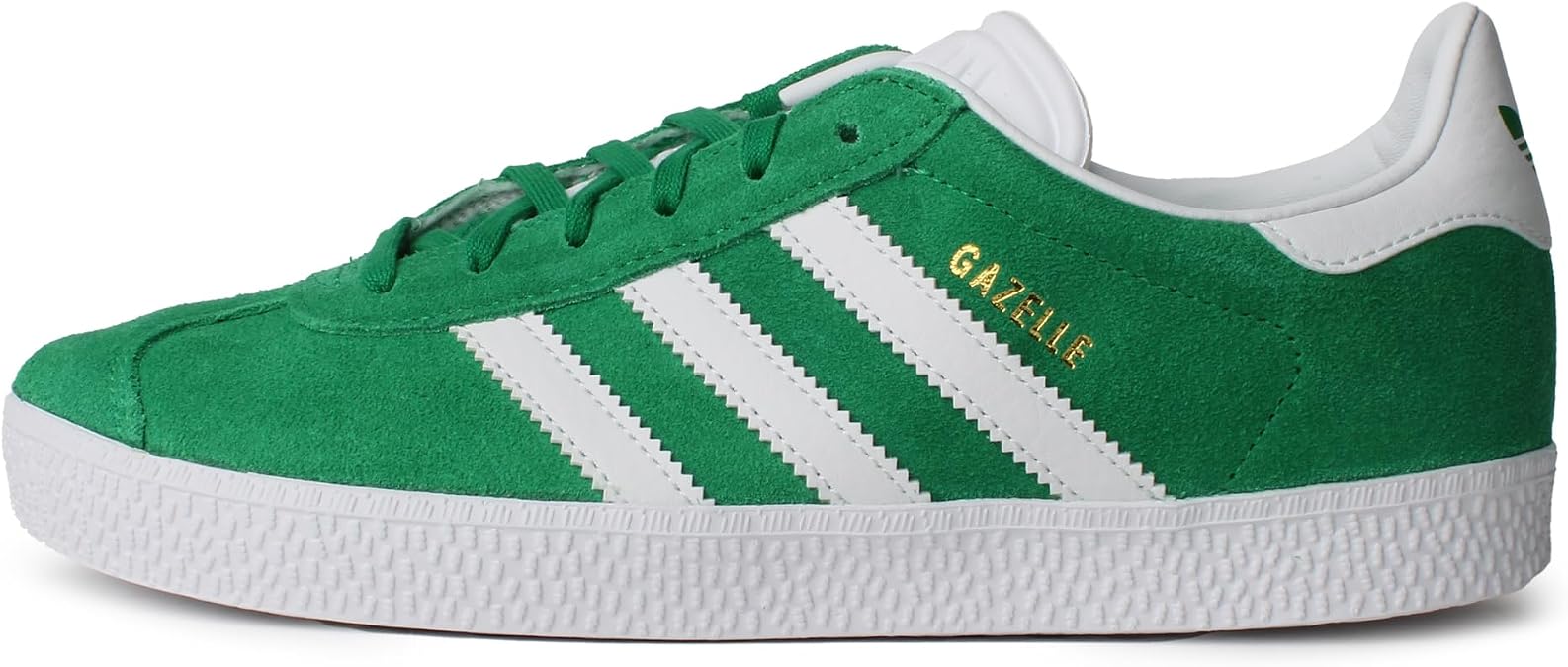 adidas Unisex Big Kids Originals Gazelle Casual Shoes - Green/White/Gold Metallic: 6.5 Big Kid