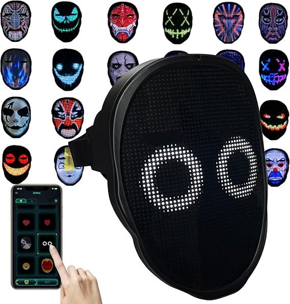 Depointer Life Led Mask with Gesture Sensing, Light up Mask toy for Adult