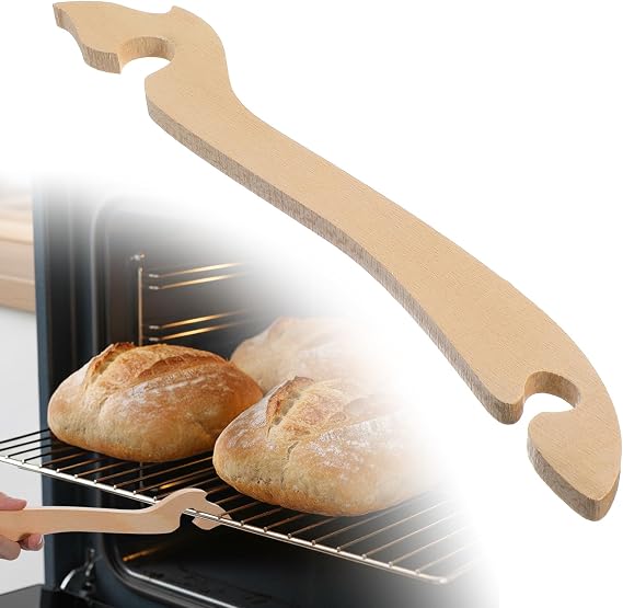 Oven Rack Puller Stick 11 Inch Wood Oven Push Pull Stick Tool With Long Handle Toaster Accessories Pull Out Hot Racks Safely For Kitchen Air Fryer