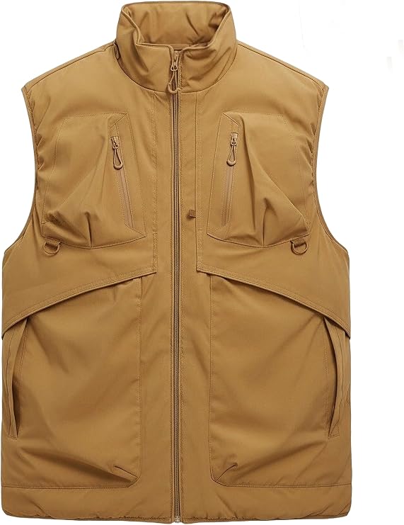 Men's Outerwear Vests Winter Vest Warm Water-Resistant Fleece Lined Mock-Neck Casual Outdoor Sleeveless Jacket