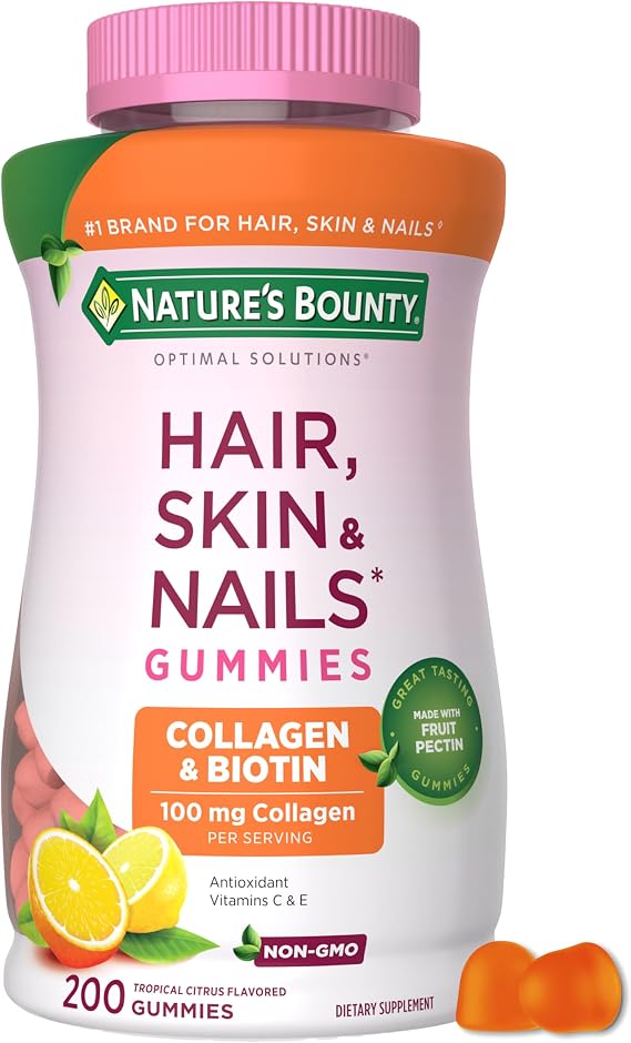Nature's Bounty Optimal Solutions Hair, Skin & Nail Collagen Pectin Gummies