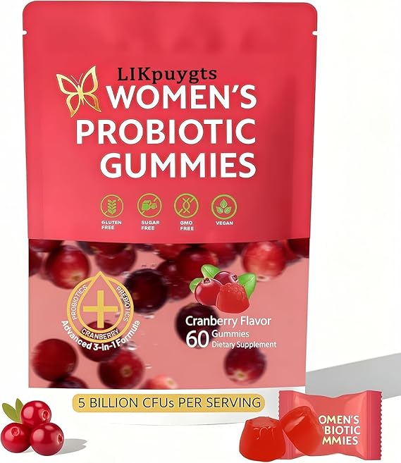 Prebiotic Nutritional Supplements Probiotic Gummies for Women-Women Exclusive pH Balanced probiotics-Controlling Off Flavors -Enriched with 5 Billion CFUs of Active Bacteria(60)