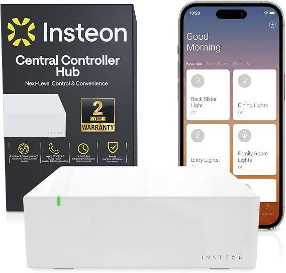 Insteon Central Controller Hub, Compatible with Alexa, 2245-222 | Dual-Band, Works with Amazon Alexa & Google Assistant, Enables Full App & Voice Control, Scenes, Scheduling & Remote Access