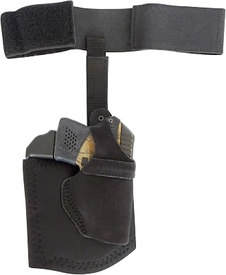 DTOM AH8 Ultimate Comfort Suede Leather and Neoprene Ankle Holster for The Ruger LCP, KelTec P3AT, and P32 Includes Support Strap!