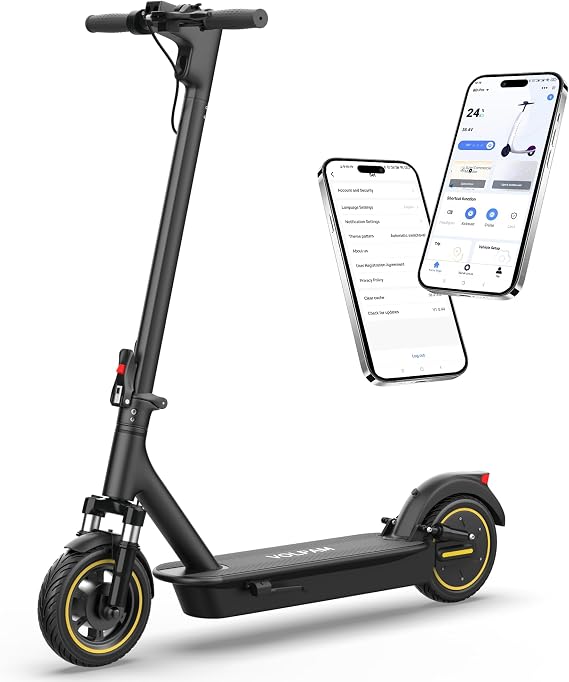 Electric Scooter for Adults, 10" Solid Tire, Max 28 Miles Range, 500W Motor, 22 MPH, Dual Suspensions, Foldable Commuting E Scooter, Dual Brake, APP Control, Cruise Control