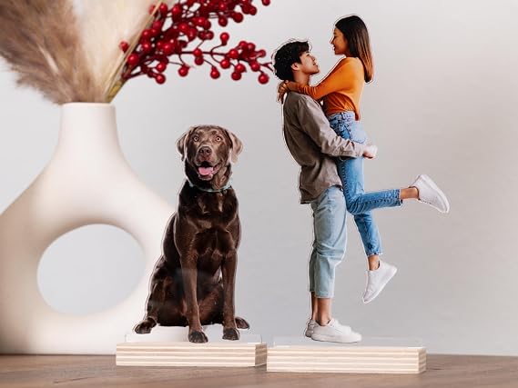 Custom Photo Gifts, Valentine Gift for Him, Her, 2D Acrylic Photo Gifts for Couple, Acrylic Photo Cutouts, Photo Statuette, Personalized Gifts for Couples