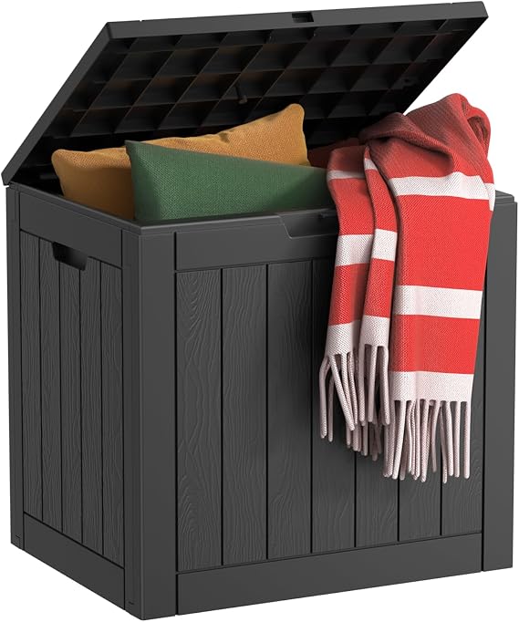 EasyUp 33 Gal Waterproof Outdoor Storage Box UV Resistant Deck Box