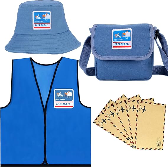 CINKCO Mailman Costume Postman Dress Up Set for KIDS