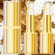 2PCS Transfer Proof Color Changing Lipsticks, Magic Temperature Activated Lipstick, Transfer Proof Color Changing Lip Stain with Gold Crystal, Long Lasting & Moisturizing PH Adjusting Lipstick