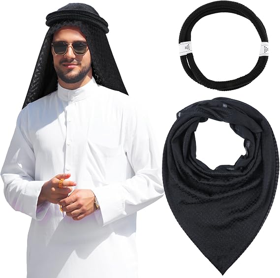 Hoolerry Keffiyeh Arab Turban Shemagh Head Scarf for Men