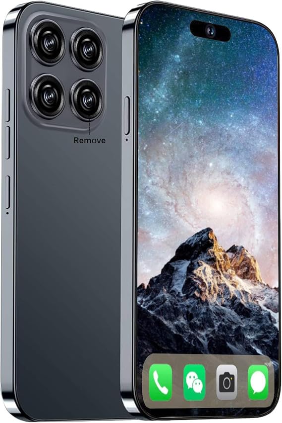 A15 Pro Max Unlocked Phone, Android 14.0 Smartphone, Cell Phone, 8GB+256GB Ultra Memory Unlocked Phone, 6800 mAh Battey, Dual SIM, Dual Standby, 5G Phone (Black)