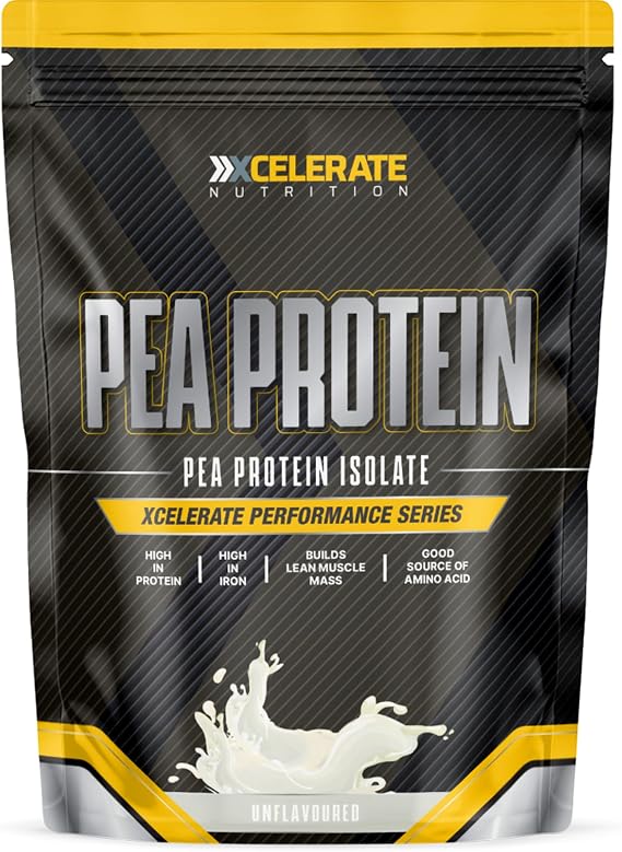 Pea Protein Powder - 100% Plant-Based Protein Isolate - Low Fat & Sugar - Supports Muscle Growth, Satiety & Digestive Health - Vegan & Gluten-Free - By XCelerate Nutrition (1Kg, Unflavoured)