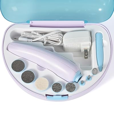 Multi-Use Electric Nail File Set Cordless Electric Nail File with 9 Attachments and LED Light Electric Manicure Set E-File for Manicure and Pedicure with Storage Box
