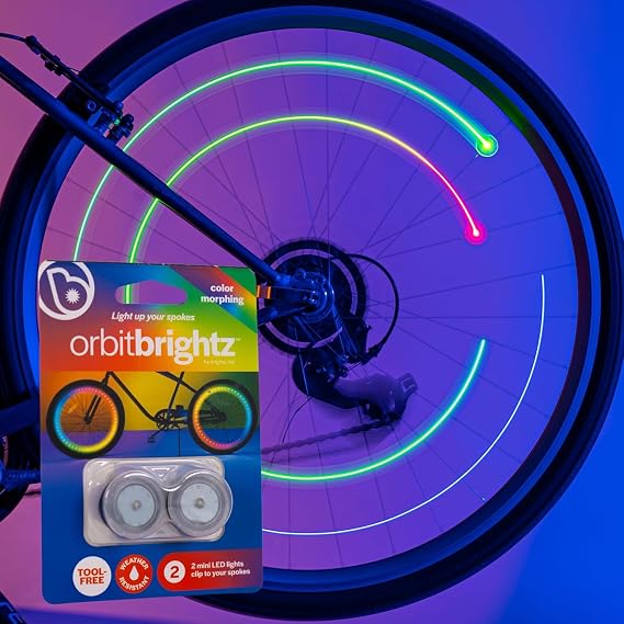 Brightz OrbitBrightz LED Mini Clip-On Bike Spoke Wheel Lights, 4-Pack