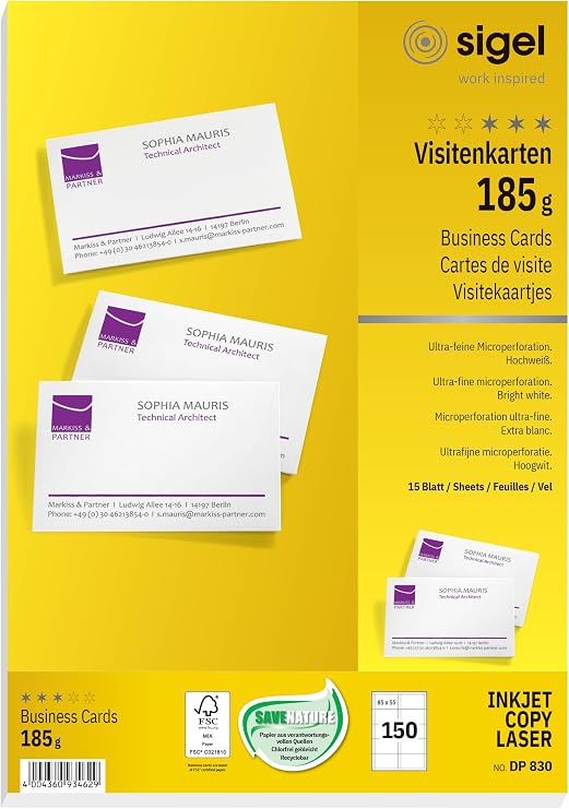 SIGEL Business Cards 21 x 29.70 cm