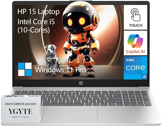 HP 15.6 Laptop Touchscreen Computer,Intel 10-Core i5,Touch Screen Laptop 15 Inch,16GB RAM 1TB Storage, Windows 11 Pro,Number Pad