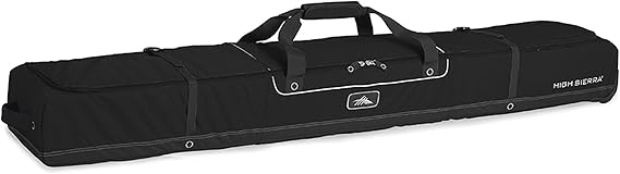 High Sierra Wheeled Ski Bag for Two Pairs of Skis, Black, One Size