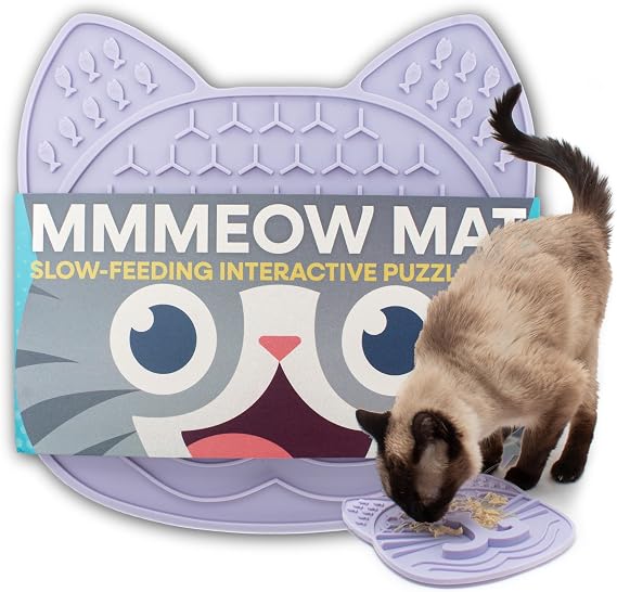 Jackson Galaxy Mmmeow Mat - Slow Feeding Interactive Puzzle Mat for Cats