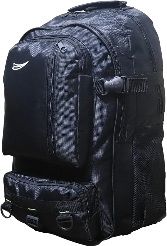 Baggor 50 Lt Siyah Büyük Boy Su Geçirmez Çok Gözlü Yürüyüş-Seyahat-Okul-Dağcı-Spor-Trekking-Günlük Sırt Çantası