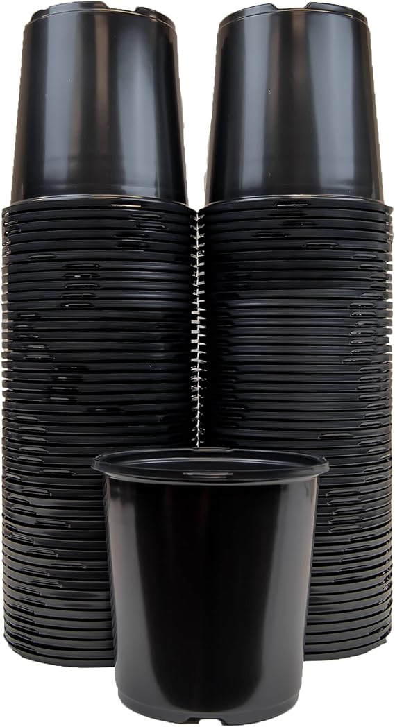 Viagrow 12 Gal Plastic Nursery Pots ( .62 gal / 2.5qts / 2.37 Liters) 100 pack