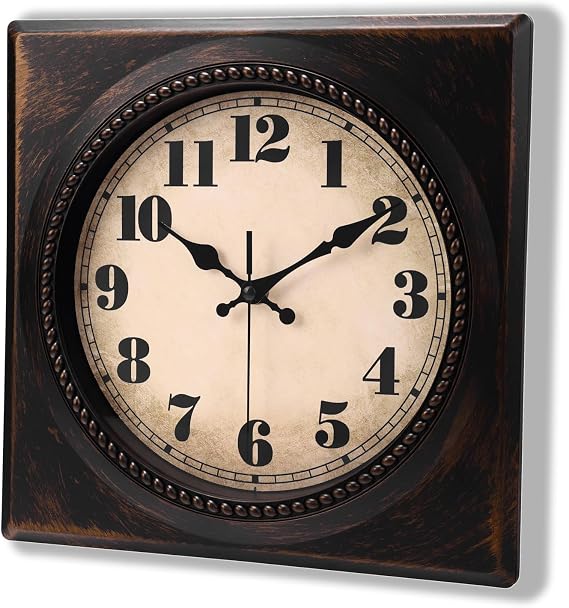 Retro Wall Clock Mid Century Modern Vintage Wall Clock for Living Room Bedroom Kitchen 12 Inch