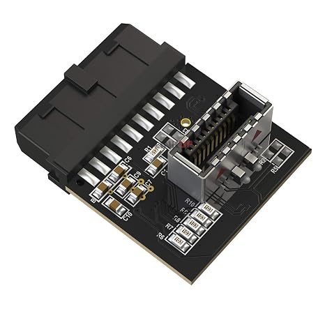 LINKUP USB 3.2 Gen2 Internal Adapter | 20-Pin Header to USB-A | 10Gbps, male to female, for PC front panel