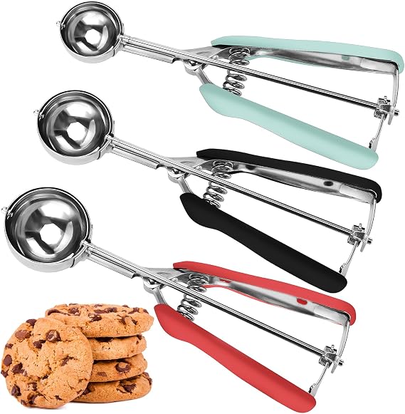 JUNADAEL J Cookie Scoop Set, Cookie Scoops for Baking Set of 3, #20/#40/#60
