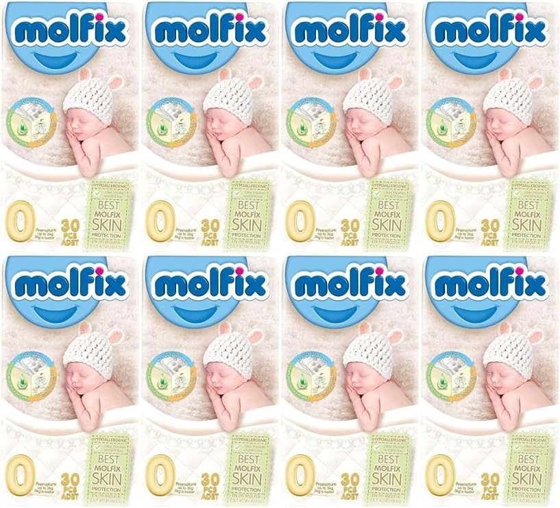 Molfix Bebek Bezi, Beden 0 (0-3 kg), Prematüre, 240 Adet