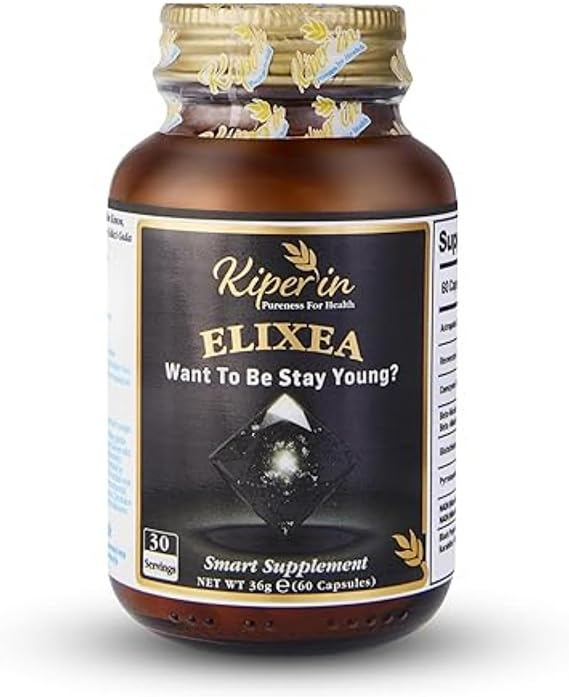 Kiperine Elixea Anti-Aging Longevity | NMN, Resveratrol, Glutathione, Coenzyme Q10, NADH, PQQ | Cellular Regeneration, Sparkling Skin and Energy Support | 60 Capsules