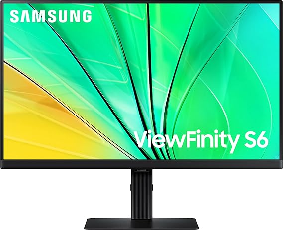 SAMSUNG 24" ViewFinity S6 (S60D) Series QHD High Resolution Computer Monitor, 100Hz, HDR10, Multiple Ports w/ HDMI, DisplayPort, USB-A, Easy Setup, Height Adjustable Stand, LS24D606EANXZA, 2024