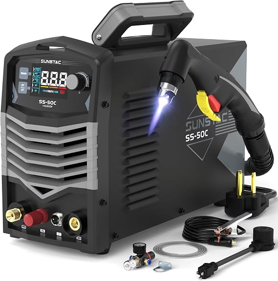 Sunstac 50A Plasma Cutter with Non-HF Pilot Arc, 110V/220V