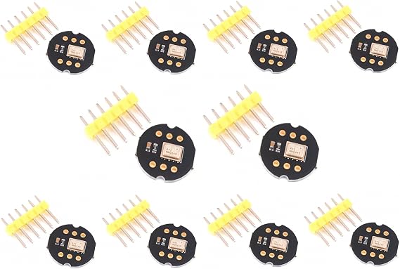 10pcs INMP441 Omnidirectional Microphone Module MEMS High-Precision Low Power 24 Bit Data I2S Interface Digital Output High Sensitivity I2S Interface Supports ESP32