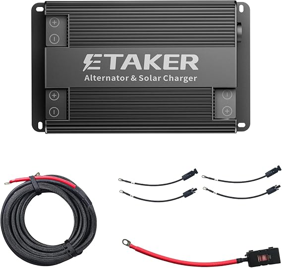 1000W Alternator Charger, DC to DC Charger for Portable Power Stations, Solar Generator, Charges 1kWh in 1H,Sutible for RVs,SUVs,Diesel Cars, Boats