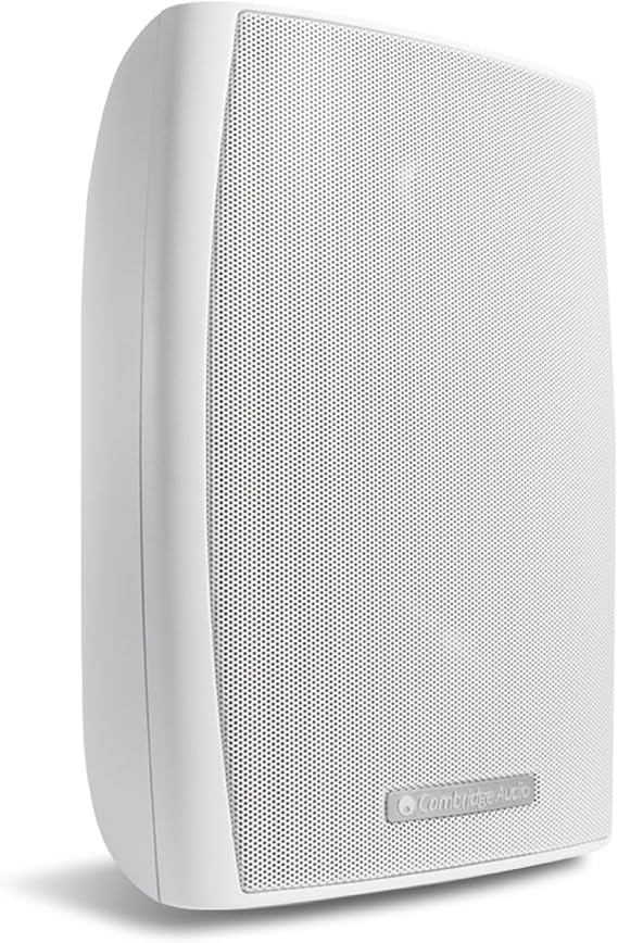 Cambridge Audio ES30 - Pair of Wired Outdoor Speakers Designed to Withstand Extreme Temperature and Humidity Differences - Including Wall Brackets with Cable Routing - White