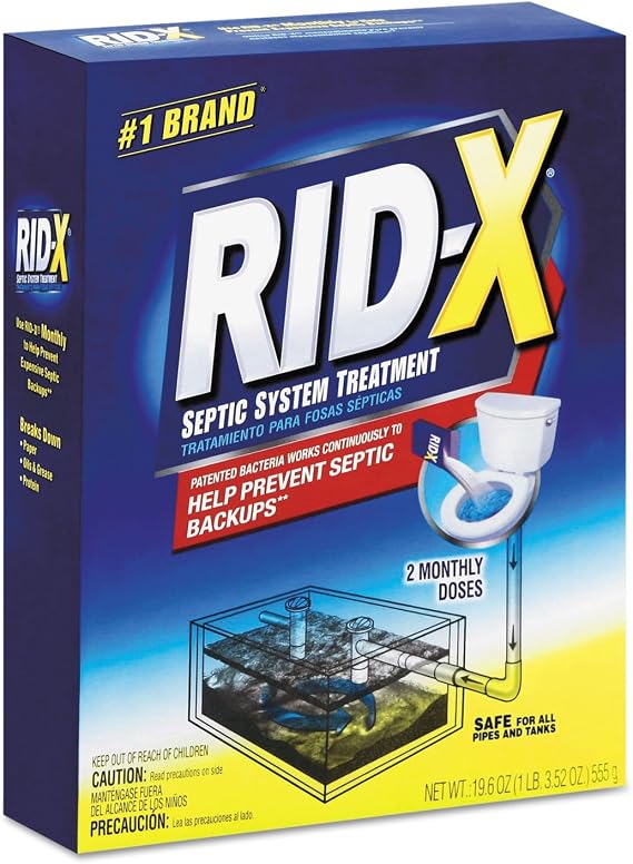 RID-X Septic Treatment, 2 Monthly Doses, 19.6 oz (Pack of 6)