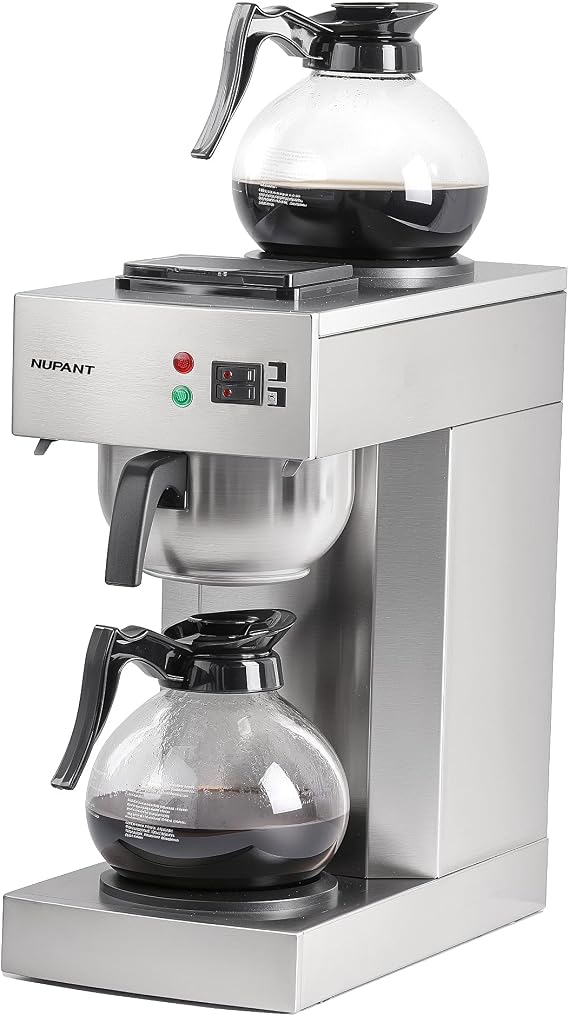NUPANT 12-Cup Commercial Drip Coffee Maker 1.8L Pour Over Coffee Machines