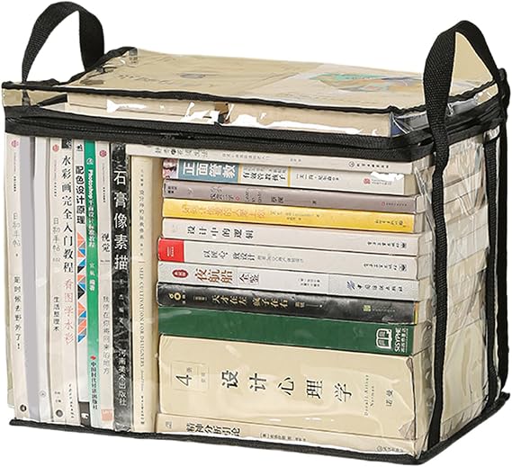 Storage Boxes, Foldable Books Box Waterproof Toy Box Books Storage Box Books Organizers Clear Clothes Storage Bag for Dormitory Household - Black - L