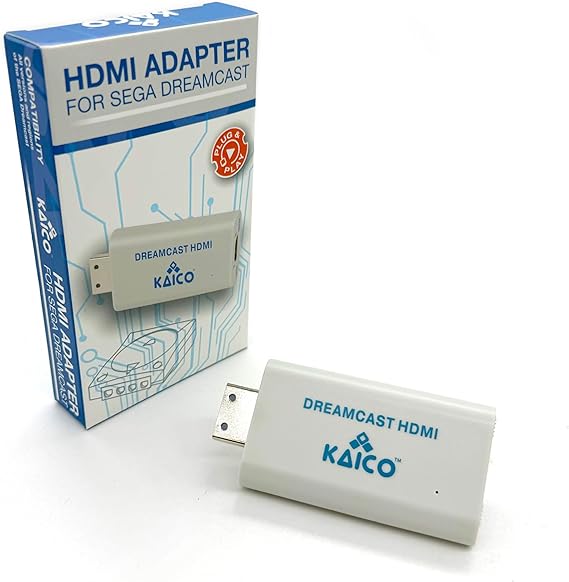 Kaico Dreamcast HDMI Adapter, Plug & Play Converter with VGA & RGBS Support | Supports VGA and RGBS output for Dreamcast games across all regions, with clear audio/video and no external power needed