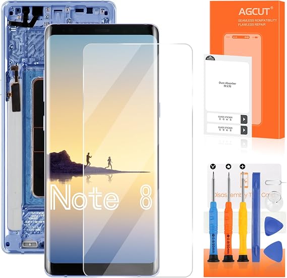 OLED for Samsung Galaxy Note 8 Screen Replacement for Samsung Note 8 LCD Display SM-N950F SM-N950U LCD Digitizer Touch Screen Assembly Repair Part with Frame (Blue)