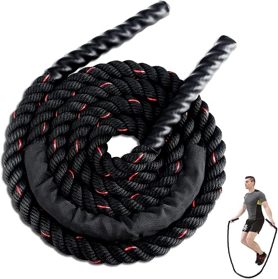 Weighted Jump Rope for Men Women, 1.5lb 2.8lb Jumping Ropes for Fitness | Adult Skipping Rope for Home Gym Exercise, Improve Strength and Building Muscle Workout Equipment