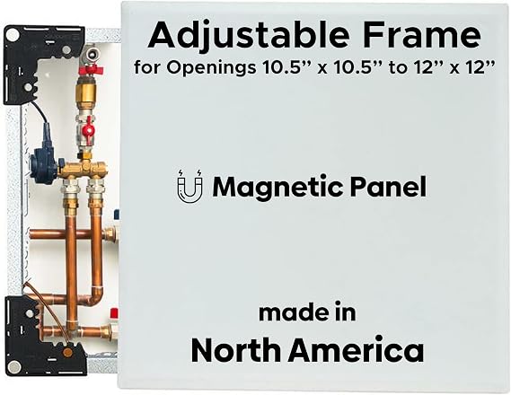 Best 10.5 x 12 Magnetic Wall Access Panel with Adjustable Frame, Flexipro Flush Universal 20-Gauge Steel Access Door for Drywall/Ceilings, No Flange LEED Compliant Drywall Panel, AMZ-BA-FLE-PRO