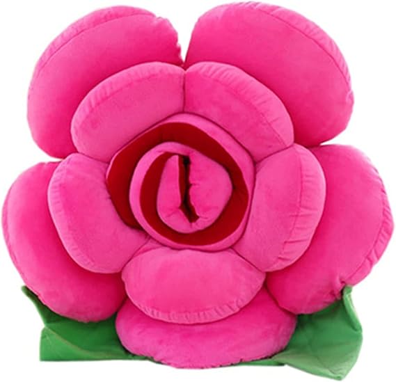 Flower Throw Pillow Seating Cushion Floor Pillows Cushions Patio Furniture Cushions Throw Pillow Inserts (50 CM, Rose)